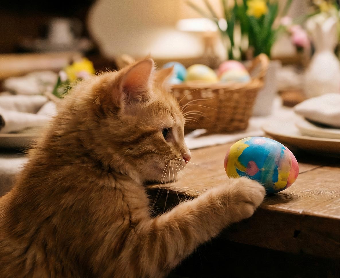 まるで親鳥？猫のお腹に卵を置いたら気に入って返さない
